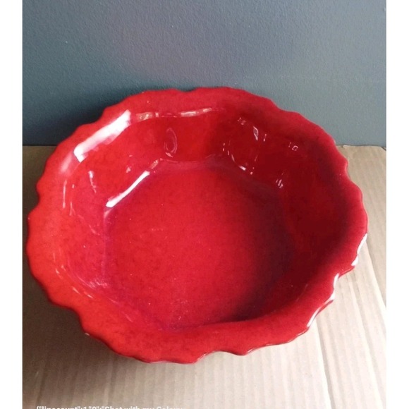 Other - Vintage Italy Pottery Red Glazed Bowl Decorative‎ Fruit Dish Serving